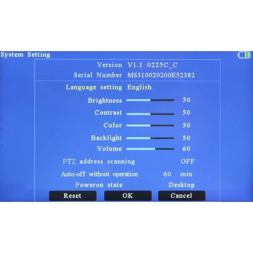 Monitor AHD, HD-CVI, HD-TVI, PAL MS-ACT50-4K 5 kalibrů