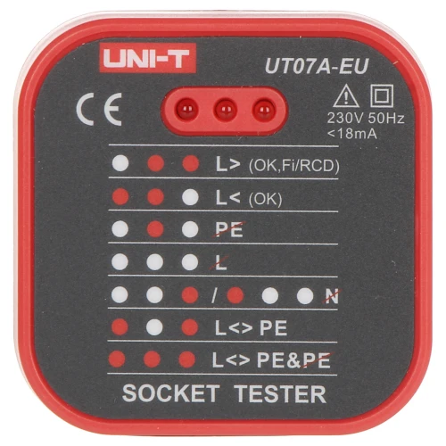 UT-07A-EU Zkoušečka síťových zásuvek UNI-T