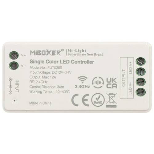 Ovladač LED světla LED-W-WC/RF 2,4 GHz, MONO 12... 24V DC MiBOXER / Mi-Light