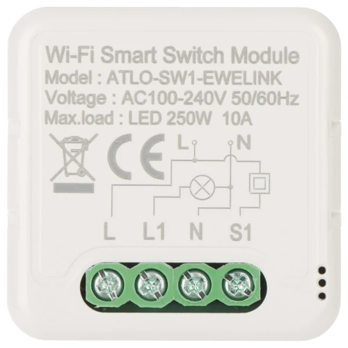 Inteligentní regulátor LED osvětlení ATLO-SW1-EWELINK Wi-Fi, eWeLink