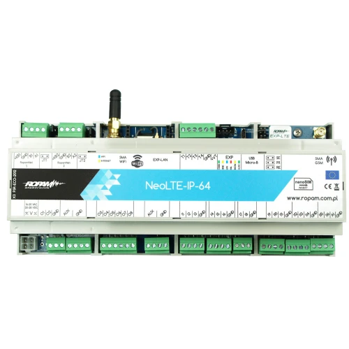 Ústředna Ropam NeoLTE-IP-64-D12M LTE + WiFi skříň DIN