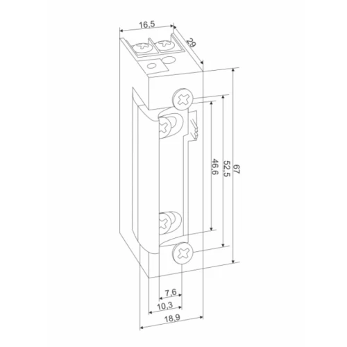 Elektromagnetický zámek ŁUCZNIK 1433 12-24V AC/DC s pamětí