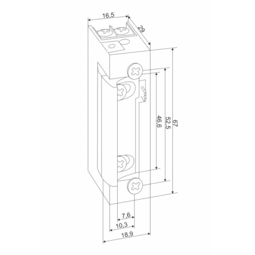 Elektromagnetický zámek ŁUCZNIK 1438 12-24V AC/DC s pamětí