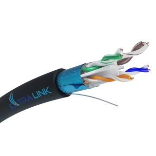 Extralink CAT6 FTP (F/UTP) venkovní gelový kabel | síťový kabel s kroucenou dvojlinkou | 305M