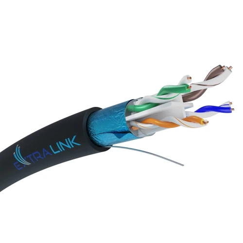 Extralink CAT6 FTP (F/UTP) venkovní gelový kabel | síťový kabel s kroucenou dvojlinkou | 305M