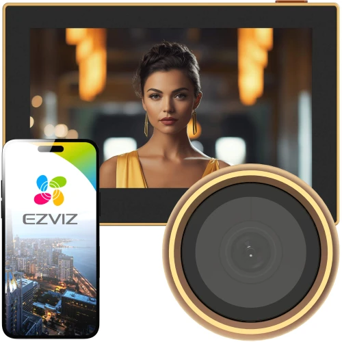 EZVIZ HP2 Gold Inteligentní kukátko s FHD displejem, WiFi a podporou mobilní aplikace