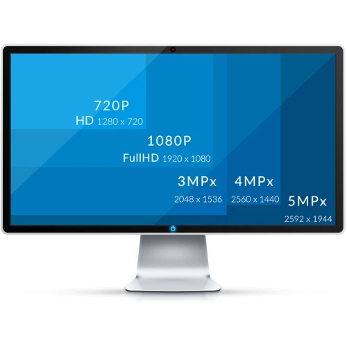 Kamera IP sieciowa Keeyo LV-I z białą obudową i czarnym panelem przednim, wyposażona w obiektyw oraz diody LED doświetlające. Urządzenie posiada uchwyt montażowy umożliwiający instalację na ścianie lub suficie.