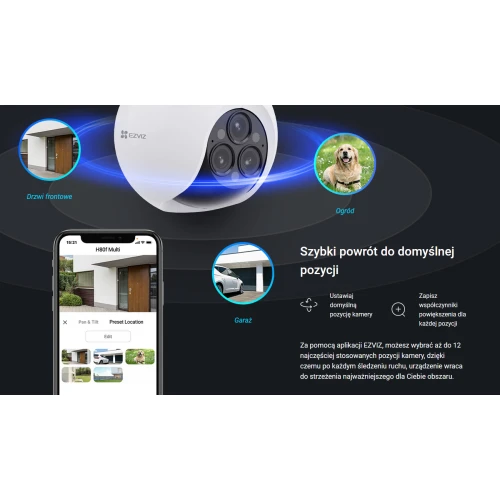 IP Wi-Fi otočná kamera EZVIZ H80f Multi 2K+ x3, zoom, AI, detekce, audio