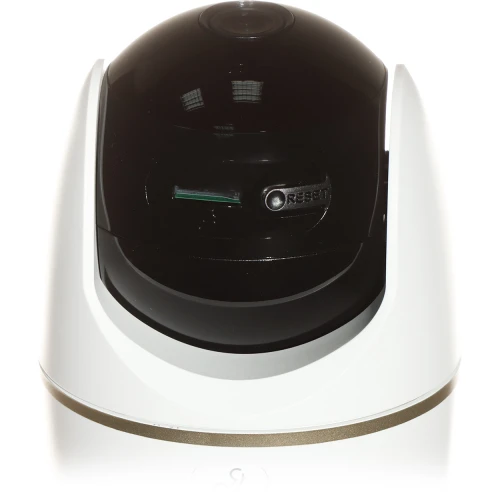 Kamera obrotowa WiFi Dahua w kolorze białym z czarną kopułą i widocznym obiektywem. Urządzenie ma nowoczesny design i jest przeznaczone do monitoringu.