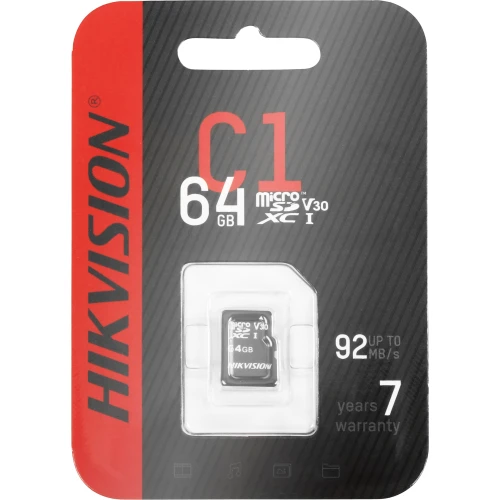 Paměťová karta microSD (SDHC) 64GB Hikvision HS-TF-C1(STD)/64G