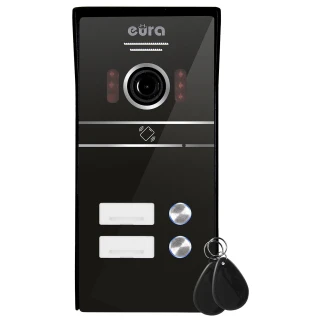 EURA VDA-62C5 externí videokazeta pro vchodové dveře - pro dvě rodiny, černá, kamera 1080p