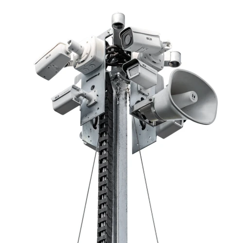 Mobilní sledovací věž BCS MOBILCAM P750 s lehkým přívěsem a solárními panely