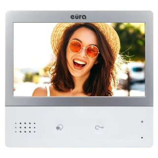IP monitor EURA PRO VIP-01A5 - 7" obrazovka, bílá, hands-free, dotykový displej