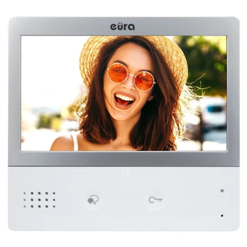 IP monitor EURA PRO VIP-01A5 - 7" obrazovka, bílá, hands-free, dotykový displej