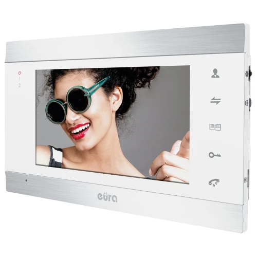 Monitor Eura VDA-01C5 - bílý LCD 7'' AHD obrazová paměť