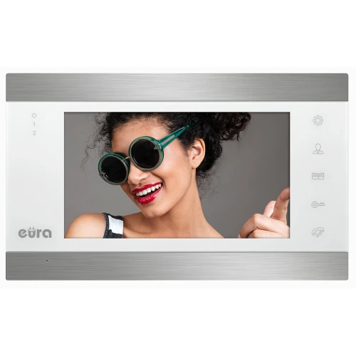 Monitor Eura VDA-01C5 - bílý LCD 7'' AHD obrazová paměť