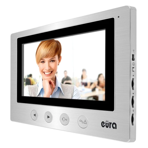 EURA VDA-20A3 EURA CONNECT monitor stříbrný, 7'' obrazovka otevírací 2 vstupy