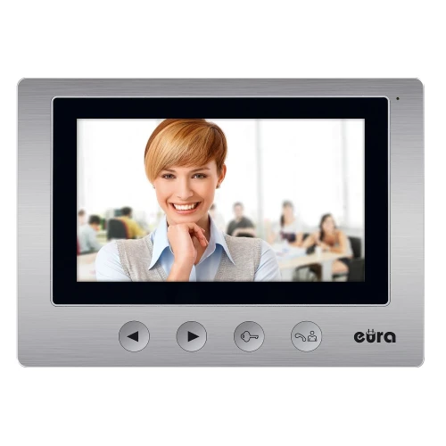 EURA VDA-20A3 EURA CONNECT monitor stříbrný, 7'' obrazovka otevírací 2 vstupy