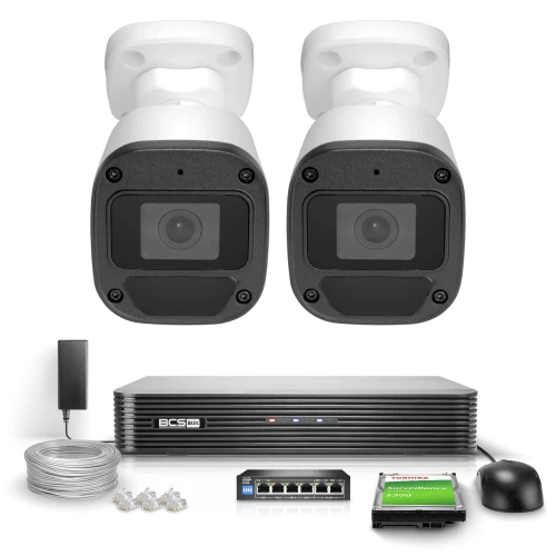 Sada pro monitorování domácí firmy 2x BCS-B-TIP12FR3(2.0) Full HD IR 30m Mikrofon PoE 1TB