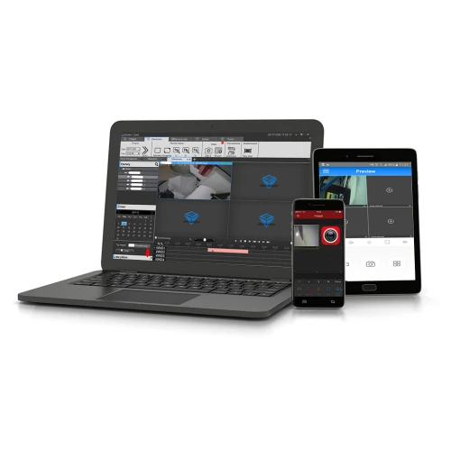 Na zdjęciu znajduje się rejestrator sieciowy IP 16 Kanałowy KEEYO LV-NVR1615S-II SPB, który umożliwia monitoring przez internet. Produkt jest przedstawiony z przodu, ukazując panel kontrolny i porty połączeniowe.