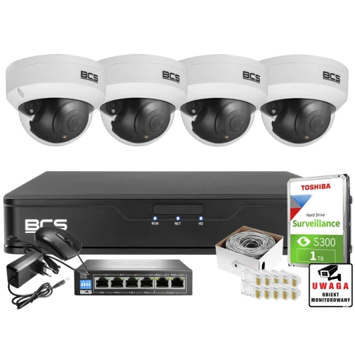 Monitorování firmy obchodu domu H.265+ BCS Point 4x Kamera BCS-P-DIP15FSR3 1TB