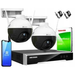 Bezdrátový sledovací set Hikvision Ezviz 2 kamery C8T WiFi FullHD 1TB