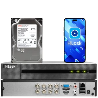 Hybridní rekordér HiLook by Hikvision DVR-8CH-5MP s pevným diskem 2TB