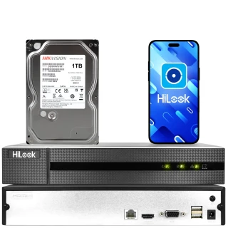 IP rekordér HiLook by Hikvision NVR-4CH-5MP s pevným diskem 1TB