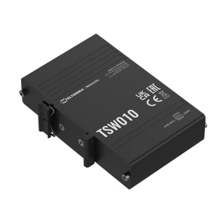 Teltonika TSW010 | Switch | 5x RJ45 100Mb/s, pasivní PoE, IP30, DIN