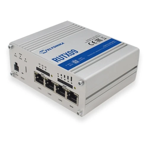 Teltonika RUTX09 | Profesionální průmyslový 4G LTE router | Cat 6, Dual Sim, 1x Gigabit WAN, 3x Gigabit LAN