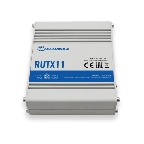 Teltonika RUTX11 | Profesionální průmyslový 4G LTE router | Cat 6, Dual Sim, 1x Gigabit WAN, 3x Gigabit LAN, WiFi 802.11 AC