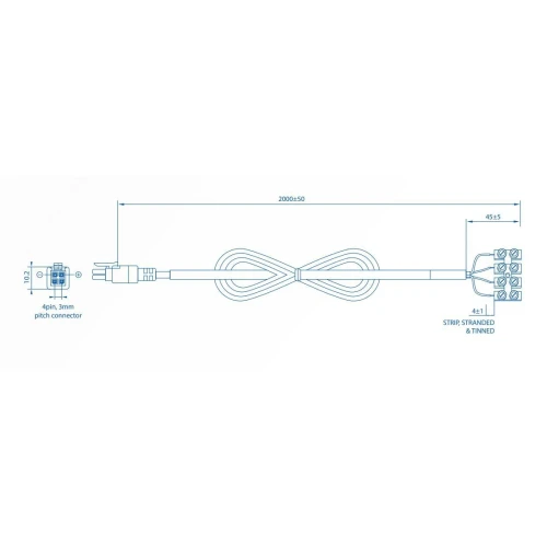 Napájecí kabel Teltonika | 4-cestný napájecí kabel se šroubovou svorkou, PR2FK20M