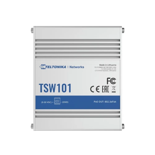 Teltonika TSW101 | PoE+ Switch | 5x RJ45 1000Mbps, 4x PoE+, 60W