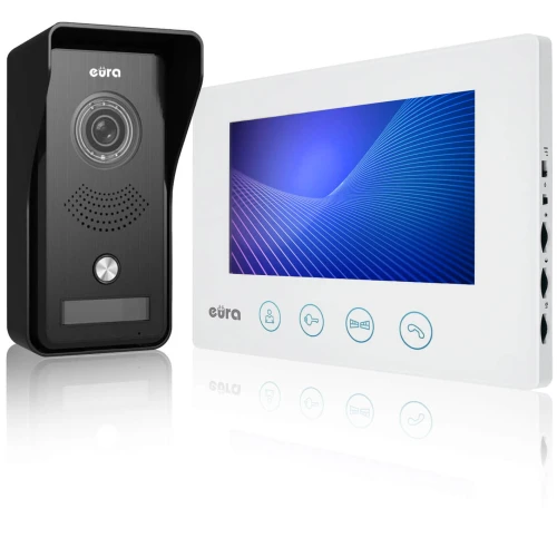 EURA VDP-42A3 GAMMA Plus video dveřní vstupní systém, TUYA, bílý, Wifi, 2 vstupy, čtečka