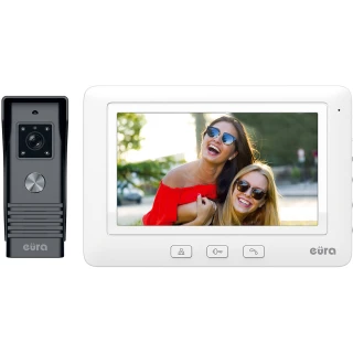 EURA VDP-45A3 ALPHA videovrátný systém bílé barvy 7'' monitor podporuje 1 vchod