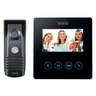 EURA VDP-52A3 ATIRA video dveřní vstupní systém černý, 4,3'' obrazovka, podpora 2 vstupů