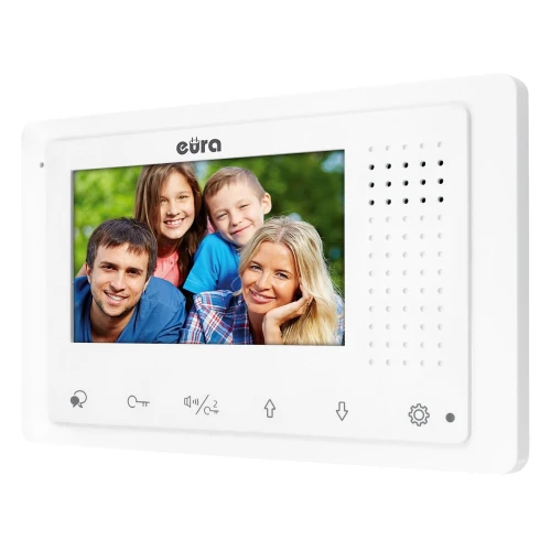 EURA VDP-62A5 WHITE "2EASY" video dveřní vstupní systém - jednorodinný, LCD 4,3", bílý, povrchová montáž