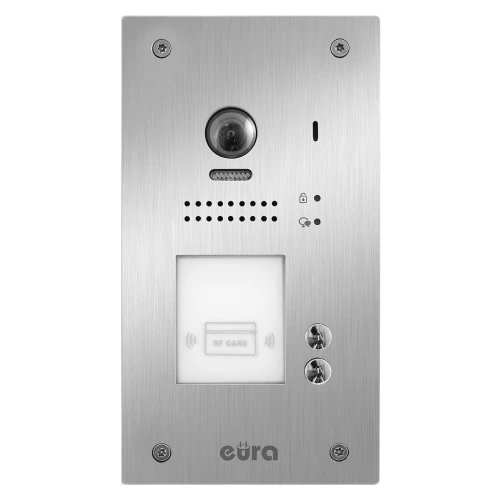EURA VDP-70A5/P BLACK "2EASY" video dveřní vstupní systém - Dvoučlenný, 2x LCD 7", černý, unikátní bezkontaktní čtečka 125 kHz, montáž pod omítku