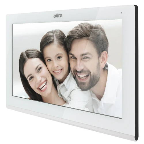 EURA VDP-82C5 video dveřní vstupní systém bílý 2x LCD 7'' FHD, podpora 2 vstupů 1080p kamera RFID čtečka povrchová montáž