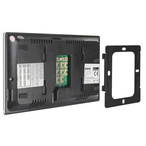 EURA VDP-82C5 video dveřní vstupní systém - dvourodinný černý 2x LCD 7'' FHD podpora 2 vstupů 1080p kamera RFID čtečka povrchová montáž