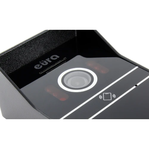 EURA VDP-80C5 video dveřní vstupní systém, černý, 2x LCD 7'', FHD, podpora 2 vstupů, 1080p. kamera, RFID čtečka, povrchová montáž