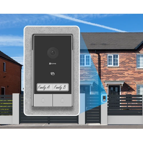 Wideodomofon EZVIZ HP7 pro 2 rodiny, 2-žilový, WiFi, 2 monitory, čtečka