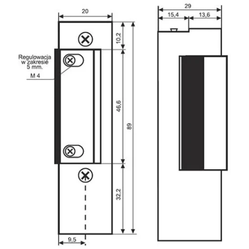 Elektrická dveřní závora s pamětí a blokováním R-3 844 12VAC/DC