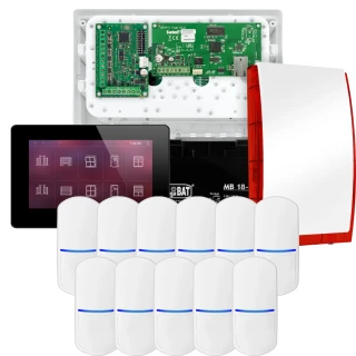 Sada alarmu SATEL INTEGRA 32, 11x detektor, siréna, černý ovladač INT-TSH2-B