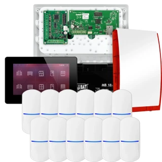 Sada alarmů SATEL INTEGRA 32, 12x detektor PET, siréna, černý ovladač INT-TSH2-B