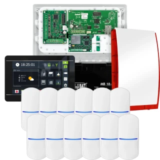 Sada alarmů SATEL INTEGRA 32, 12x detektor, siréna, černý ovladač INT-TSI-B, LTE komunikace