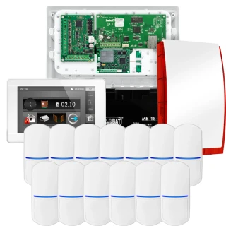 Sada alarmů SATEL INTEGRA 32, 13x detektor PET, siréna, bílý ovladač INT-TSI-W, LTE komunikace