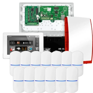 Sada alarmu SATEL INTEGRA 32, 13x detektor PET, siréna, bílý ovladač INT-TSI-W