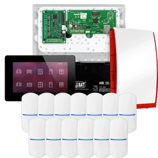 Sada alarmu SATEL INTEGRA 32, 13x detektor PET, siréna, černý ovladač INT-TSH2-B