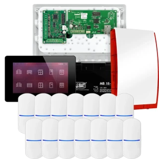 Sada alarmu SATEL INTEGRA 32, 14x detektor PET, siréna, černý ovladač INT-TSH2-B